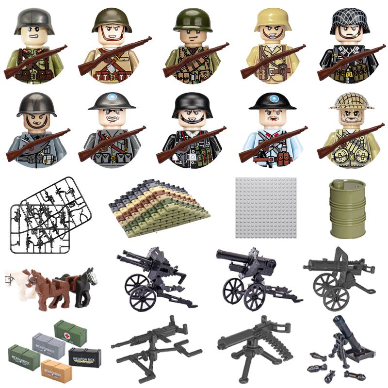 24 ชิ้น/ชุด WW2 ทหาร WW2 Army  - Lego Minifigure Holder บทวิจารณ์และราคา